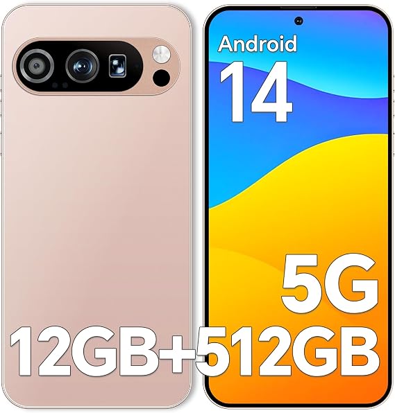 Unlocked Phones X9Pro 12GB+512GB Expandable 1TB Smartphone, 5000mAH Long-Life Battery Cell Phone,Snapdragon 888 Mobile Phones,108MP+48MP Camera,HD 6.8'' Screen /5G/ Dual SIM/GPS/WiFi/Bluetooth/Gold