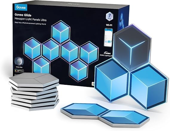 Govee Glide Hexa Ultra LED Gaming Duvar Aydınlatma Panelleri 7'li
