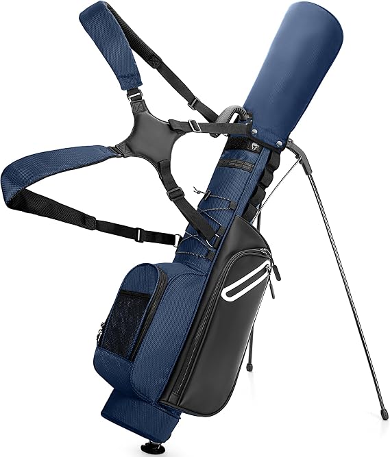 GOBUROS Lightweight Golf Bag with Stand for Par 3 Courses and Driving Range | Small Golf Bag Fit Up to 7 Clubs, Golf Stand Bag for Men Women with Padded Straps, Rain Cover, Accessory Pockets
