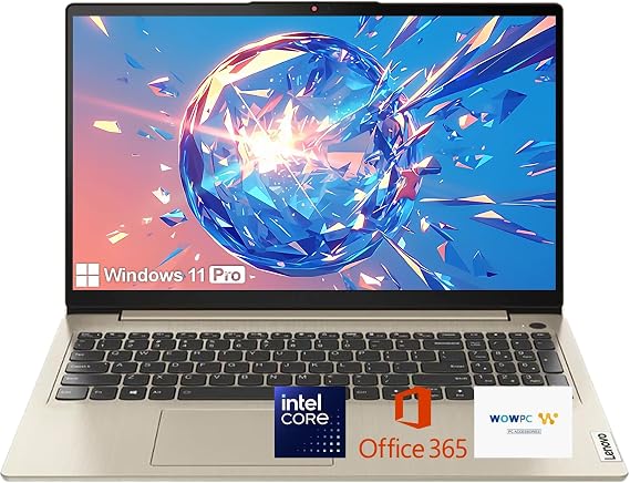 Lenovo Laptop for Business and Student | Intel Core |15.6 Anti-Glare Screen | 1 Year Office 365 | 12GB RAM | 512GB SSD + 128GB eMMC | 1TB Cloud Storage | 11HR Battery | Windows 11 | WOWPC USB
