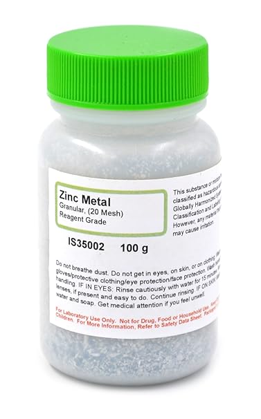 Reagent Grade Granular Metal Zinc, 20 Mesh, 100g - The Curated Chemical Collection