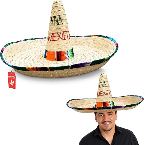 Nicky Bigs Novelties Morph Giant Traditional Sombrero Charro Hat Oversized Cinco De Mayo Fiesta Party Hats for Men, Women