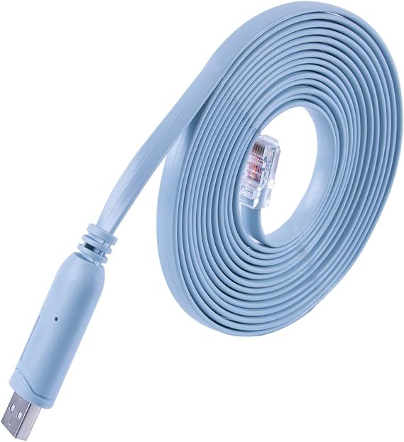 12FT Network Equipment Console Cable Compatible with Cisco/Juniper/NETGEAR/Ubiquity/LINKSYS/TP-Link Routers, Switches and Firewall Equipment,USB to RJ45 RS232 Console Cable