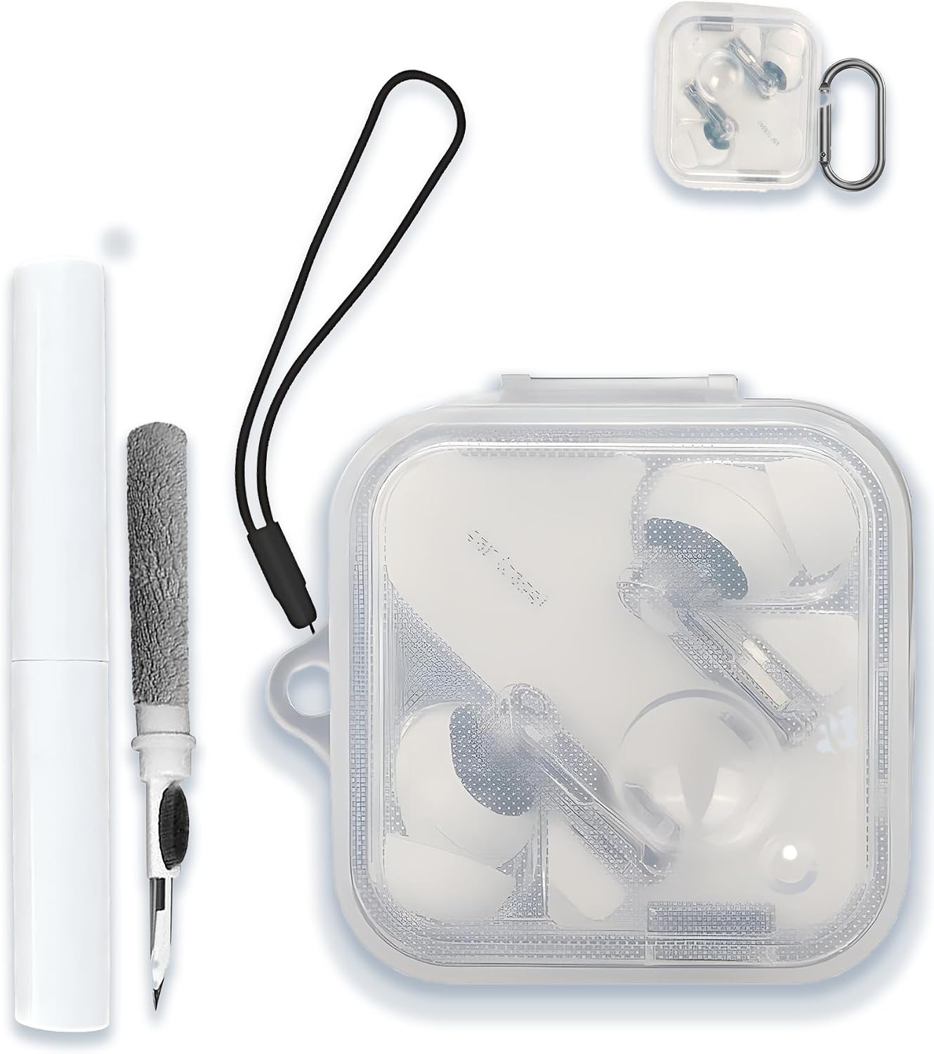 Case Cover for Nothing Ear 2024 Wireless Earbuds with ChatGPT Integration,Full Protective Soft TPU Skin Case Cover Shock-Absorbing Protective Case with Keychain,Lanyard and Cleaning Pen，Clear