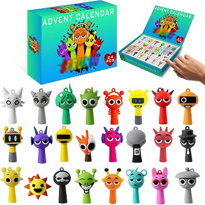 Advent Calendar 2025 for Kids,Mystery Blind Box Toys,24 PCS Figures Keychain Set,Collectible Cartoon Characters for Boys & Girls,Holiday Decorations & Christmas Gifts