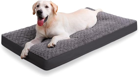 KSIIA Washable Dog Bed for Crate Waterproof for Medium Dogs,35x22 Inch,Gray