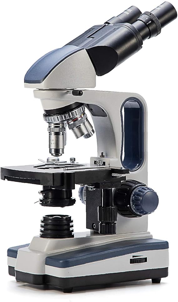 SWIFT SW350B Professional Microscope Binocular Compound Lab Microscope for Adults,40X-2500X,Siedentopf Head, Research-Grade,Wide-field 10X and 25X Eyepieces, Mechanical Stage, Abbe Condenser