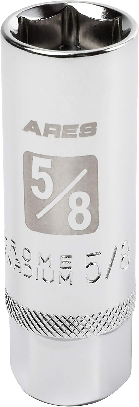 ARES 11020 5/8-In Magnetic Spark Plug Socket - 3/8-In Drive, CR-V Steel | Powerful magnet retains spark plugs; heat-treated chrome vanadium steel; high-visibility markings
