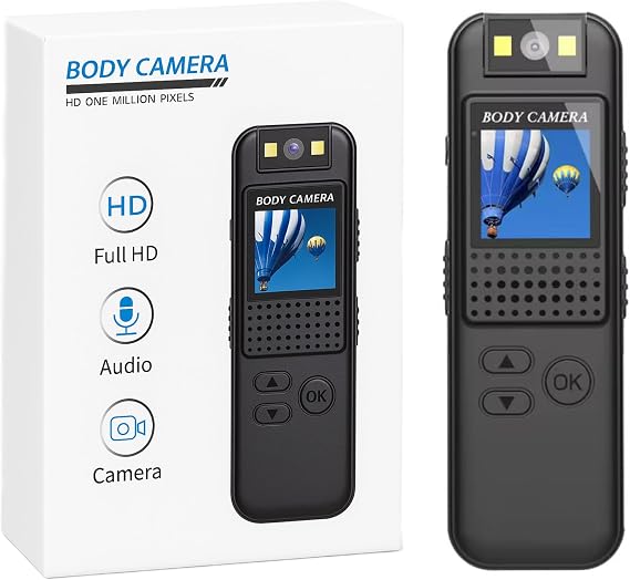 Body Camera 1080P Mini Body Cam Portable Video Recorder, 180 Rotation Lens. for Outdoor, Law Enforcement, Travel, Sport, Personal Civilians