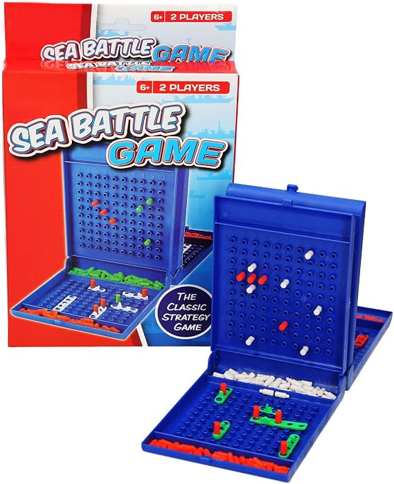 Sea Battle Game | 2 Player Strategy Board Game, Fun Interactive Travel Game, Sink the Battle and War Ships, For Children and Adults