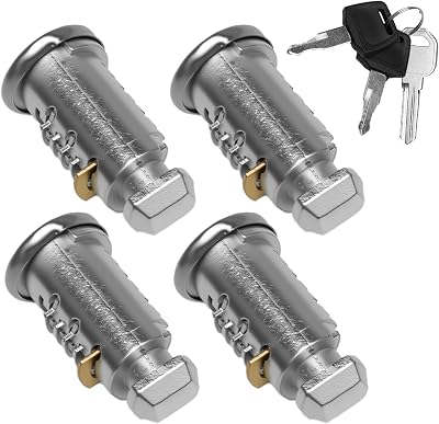 4 Pack Lock Cores with Keys Compatible with Thule One-Key System, Lock Cylinder with Key for Bike Rack, Roof Cargo, Ski Rack, Towers 4