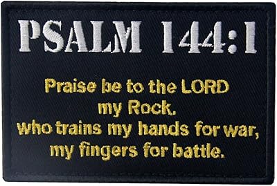 Tactical Psalm 144:1 BNW Patch Combat Badge Morale Applique Embroidered Fastener Hook & Loop Emblem