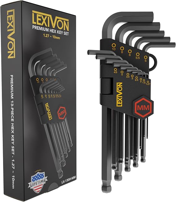 LEXIVON Torx Wrench Set, 9-Piece Premium Star Keys, L-Shaped Long Arm Design, Sizes T10 to T50, Industrial-Grade S2 Alloy Steel (LX-130T)
