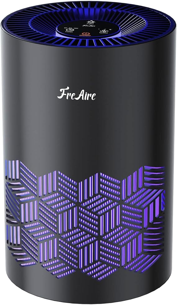 FreAire Air Purifiers for Bedroom, Air Purifiers for Home with Lights, HEPA Air Purifier Removes Dust Smoke Pollen Dander Smell, for Home/Pets/Bedroom