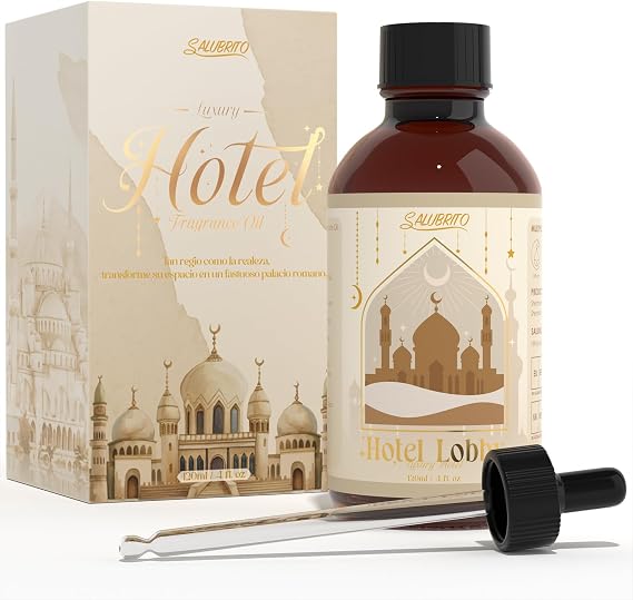 SALUBRITO Hotels Lobby Diffuser Oil 4 Fl.Oz (120ml), Pure & Natural Essential Oils, Luxury Hotel Oil for Diffuser, Candle & Soap Making, Strong Scented Oil