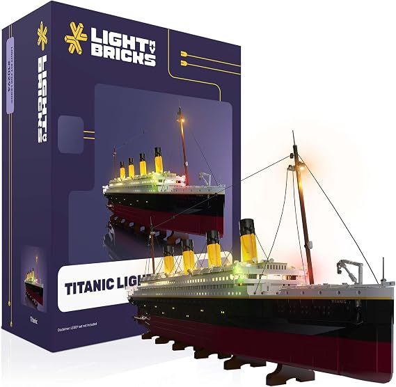LED Light Kit for Lego Titanic 10294 Compatible Lighting Kit for Lego Titanic Ship Model Light Up Display with Realistic Effects Lights Only, No Bricks or Building Set Included | Compatible Lighting Kit for Lego Titanic Ship Model Light Up Display with Realistic Effects Lights Only, No Set Included