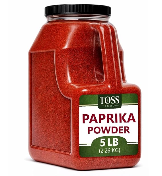 TOSS HungarianStyle Red Paprika Powder 5 lb Reusable Container Bulk Spice for Garnish, Rubs & Seasoning