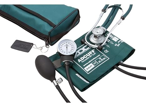 American Diagnostic 768-641-11ATL Pro's Combo II SR Adult Pocket Aneroid/Scope Kit with Prosphyg Blood Pressure Sphygmomanometer and Sprague Stethoscope with Nylon Carrying Case, Teal