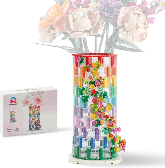 HI-REEKE Transparent Vase Building Block Set, 499 PCS