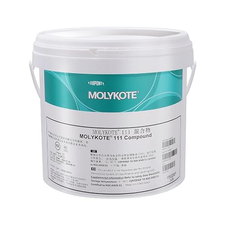 Molykote 111 Compound 3.6kg Valve Lubricant and Sealant Nlgi Grade 3-4 for O-Rings Water Valves Electrical Equipment Plastic Rubber Components Water Resistance Wide Temperature Translucent White
