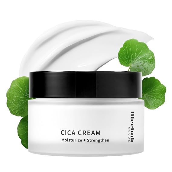 Meebak Cica Cream | Daily Moisturizer for Soothing, Repairing, Firming with Niacinamide, Peptides, Retinol | Deep Hydration for Glass Skin | Korean Skin Care
