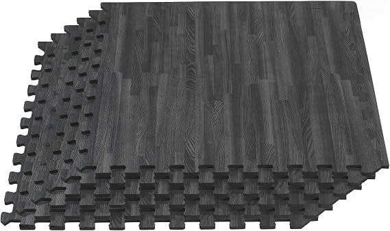 Forest Floor 3/8 Inch Thick Printed Foam Tiles, Premium Wood Grain Interlocking Foam Floor Mats, Anti-Fatigue Flooring Stylish Flooring Solution