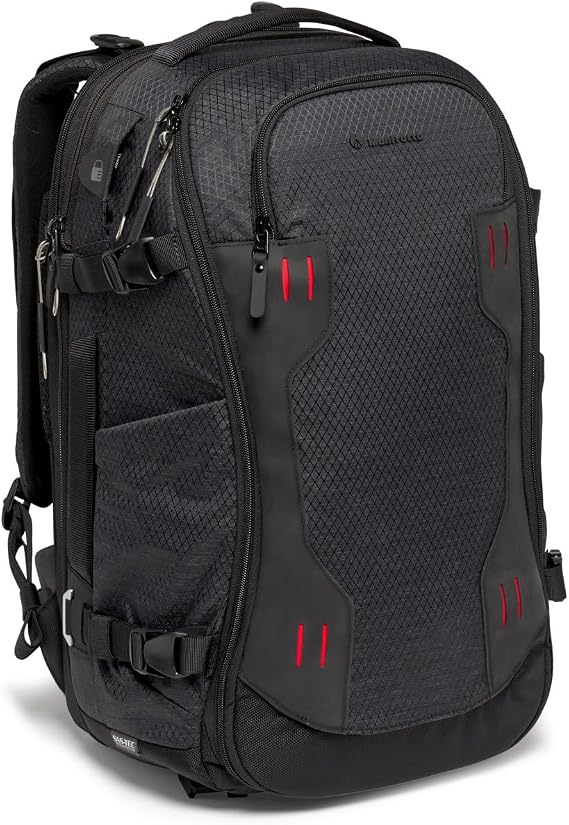 Manfrotto PRO Light Flexloader L, Professional Backpack for Cameras, Expandable Pocket for 3-Axis Gimbal Stabilizer, Multiple Tripod Attachment Points, Interchangeable Dividers, Black