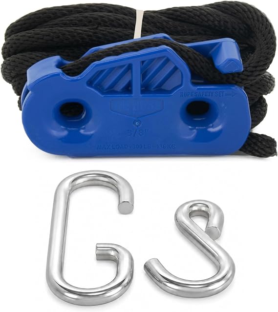 Tie Boss - 3/8 Inch Heavy Duty Self-Locking Tie Down System, 300lbs, Blue