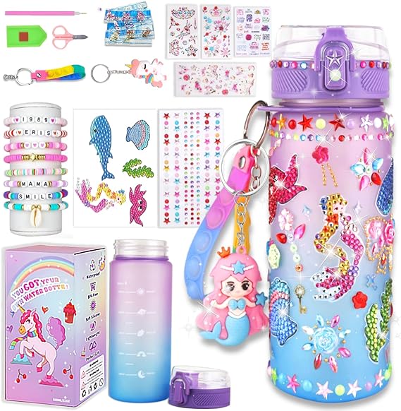 Unicorn Gifts for Girls 5-6-7-8-9 Years Gift Idea DIY Friendship Bracelet Christmas / Easter / Birthday Gift Ideas Children's Birthday Toy Girls 4-12 Years (Purple Mermaid)