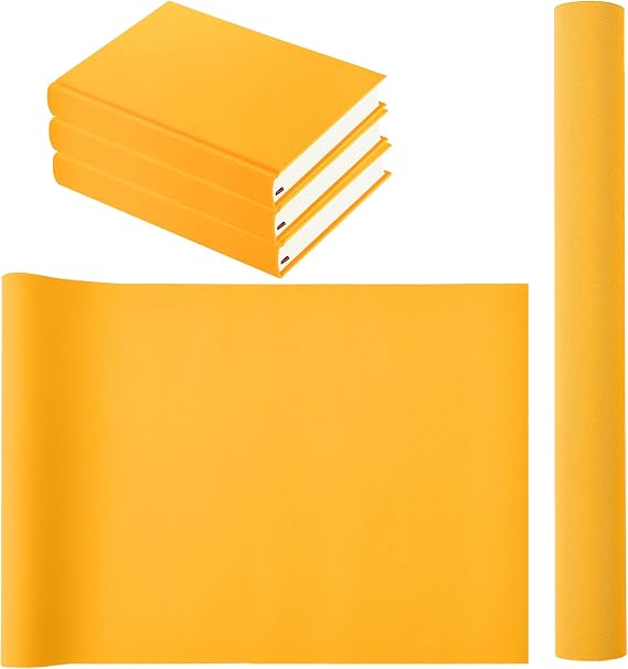 Book Cloth 17x55inch bookcloth Book Cover Fabric Cloth Surface and Paper Backed,Book Binding Cloth Adult DIY Book Album Cover Scrapbooking Craft Supplies Home(17in x 55in, Bright Yellow)