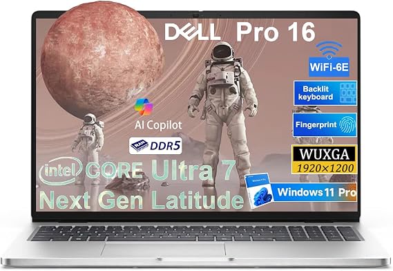 Dell Pro 16 Premium Business Laptop | Next Gen Ultra 7 255U(12 Core/5.2GHz)