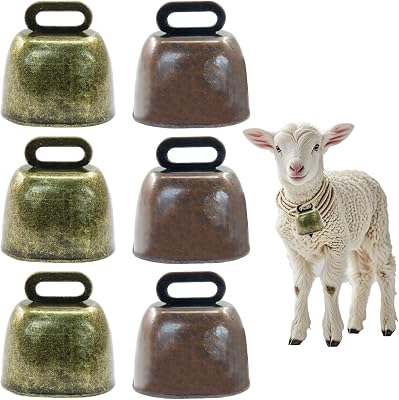 Pet Bells, Brass Bell Set of 6 in Green Bronze&Red Bronze Finish, Durable Metal Craftsmanship for Outdoor and Indoor Use, Perfect for Garden