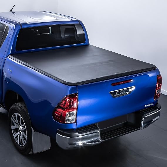 Locking Soft Roll Top Tonneau Truck Bed Cover Compatible with Mitsubishi L200 Triton Series 5 2015-2019 Lockable Black Pickup Load Cargo Cover