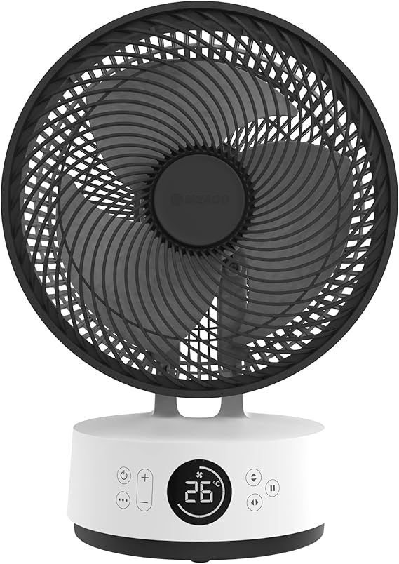 MEACO MeacoFan Sefte® masa vantilatörü – 10 inç hava sirkülasyonu, 12 hız hızı, yatay ve dikey salınım, 3 salınım alanı, ultra sessiz, uzaktan kumandalı soğutma