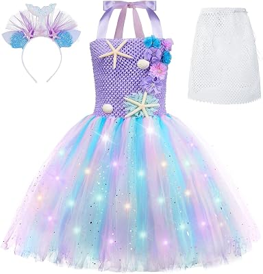 Girls Mermaid Costume Mermaid Tutu Dress Color for Halloween Birthday Party 3-8Years 120