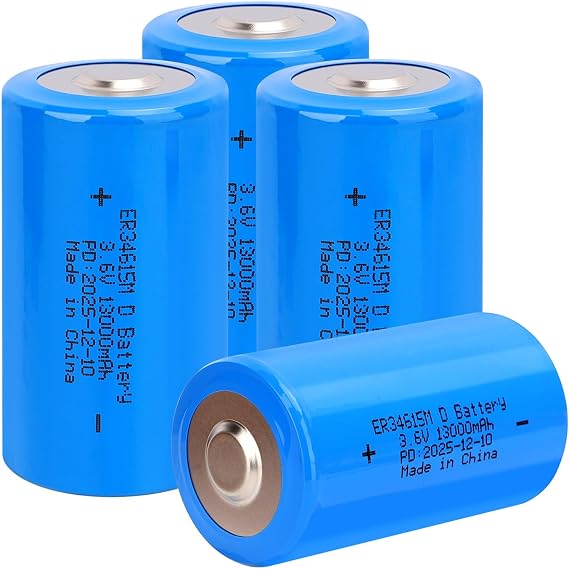 ER34615M Battery 13000mAh ER34615M D Cell 3.6V Lithium Battery (Non-Rechargeable)-4 Pack
