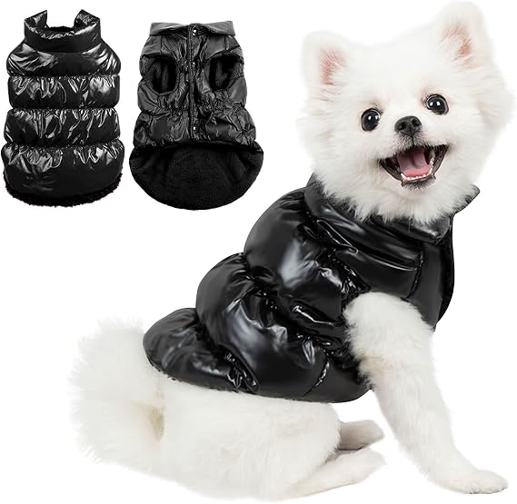 AOFITEE Dog Coats for Small Dogs Waterproof Dog Jacket Warm Fleece Pet Coat