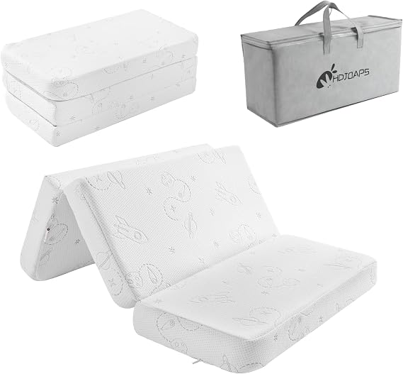 Trifold Pack and Play Mattress 38''x26'', Pack N Play Mattress Portable Baby Mattress for Pack N Play with Washable Cover and Travel Bag