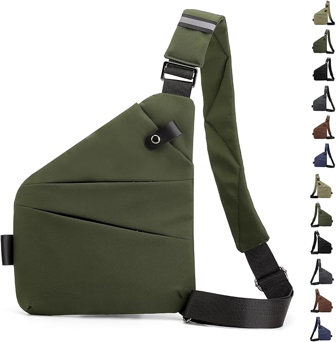 Anti Theft Crossbody Travel Bag for Women Men,Multi-pocket Crossbody Bag,Slim Sling Bag with Adjustable Strap