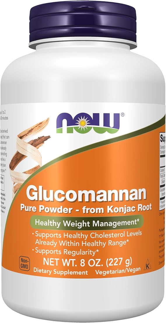 NOW Supplements, Glucomannan Powder, Supports Regularity*, 8 oz