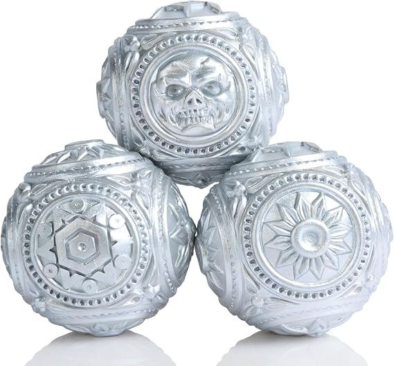 Decorative Orbs Ball for Bowls (Set of 3) Slver Accent Resin 3 inch Sphere Balls for Bowl Fillers Home Living Room Decoration