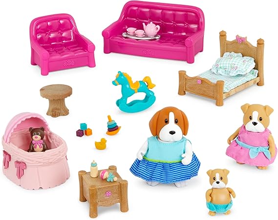 Li'l Woodzeez Slothington Sloth Family 4 Pieces Set with Storybook Small Sloth Figurines Adorable Toy Animals for Imaginative Play & Storytelling Collectible Family Set for 3+ Years