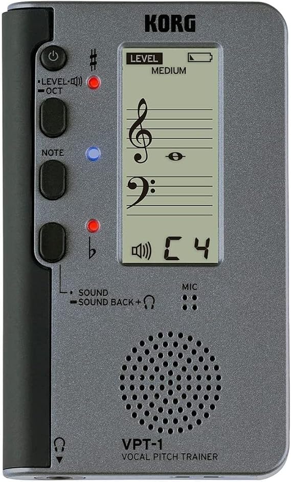 Korg VPT-1 Vocal Pitch Trainer w/ Five-Line Musical Staff Display and Sound Back Function