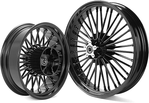 TOFR 21x3.5 16x5.5 Fat Spoke Wheels Black For Harley Touring Baggers 09-25