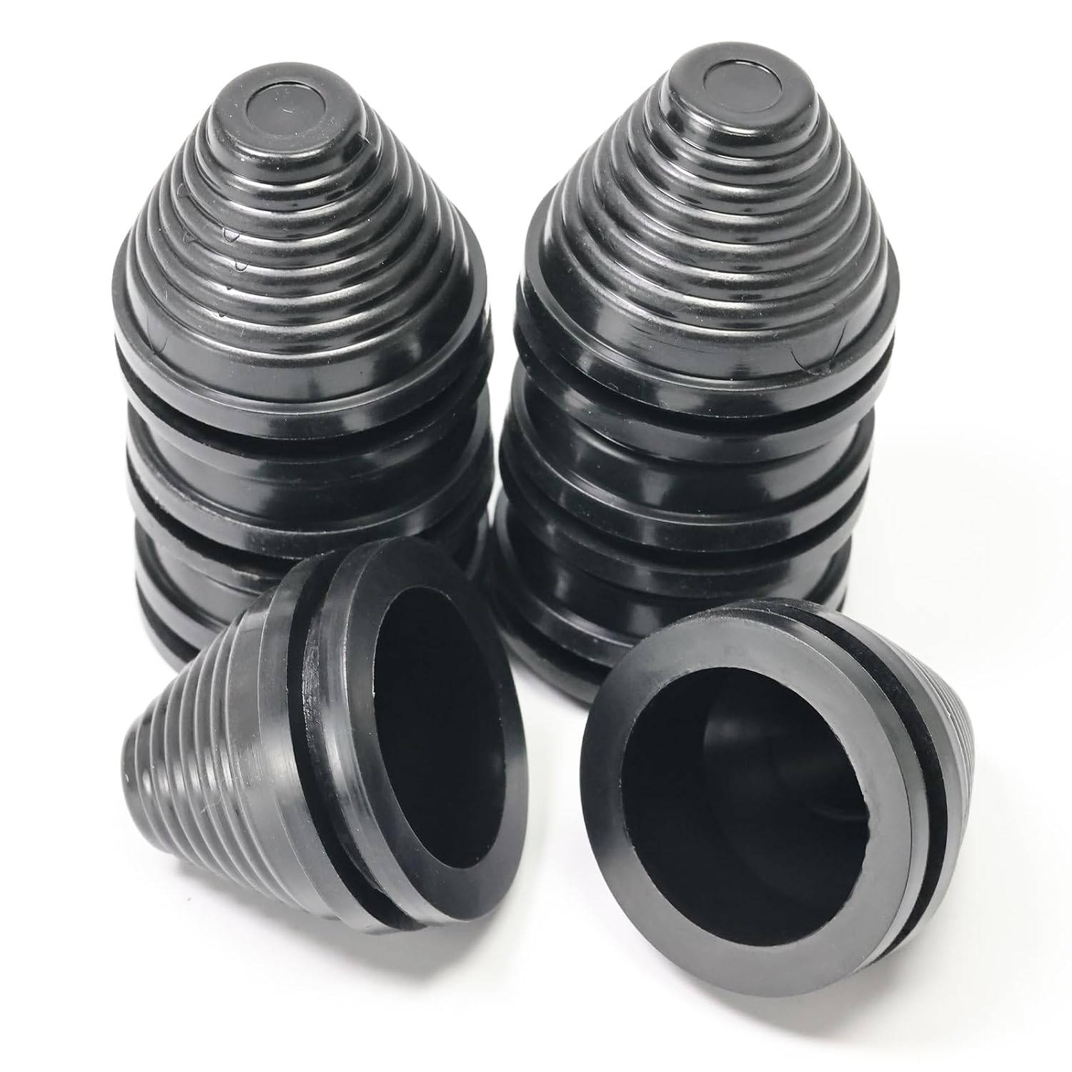 1-316 in Rubber Grommets for Wiring, 1 in ID, Tower Shaped Grommet for Round Holes, Firewall Grommet Automotive, Wires Cables Protection for Metal Electric Box, 8 Pcs 25x30 mm, Black
