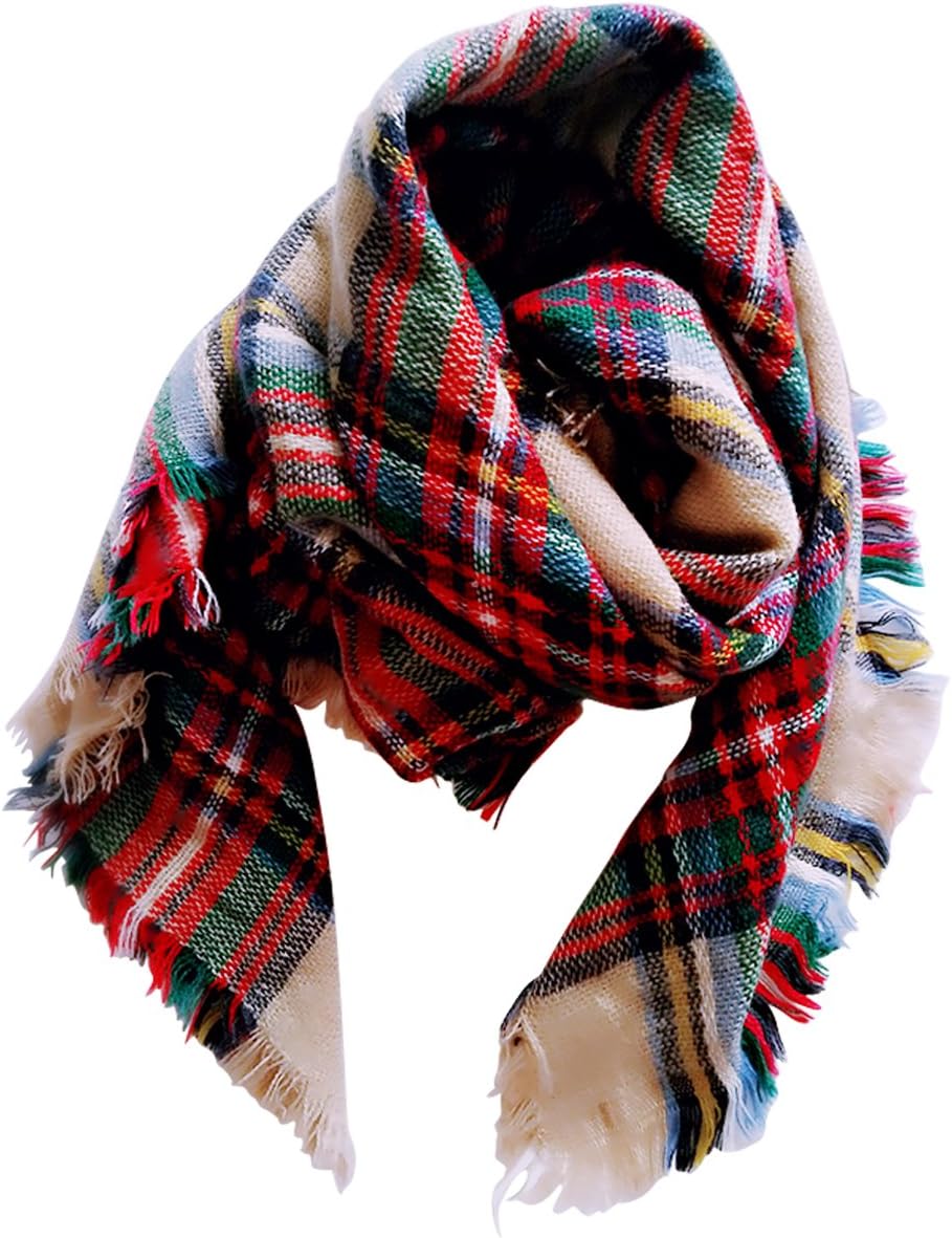 Jastore® Kids Girls Boys Stylish Grid Warm Blanket Scarf Gorgeous Wrap Shawl