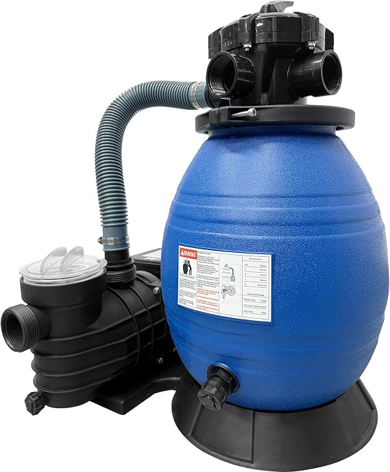 13 Inch Pool Sand Filter 3/4 HP Pool Pump | 6 Way Valve High-Flo Sand Filter Pump System for Above Ground and Inground Pools with Multi Port Valve