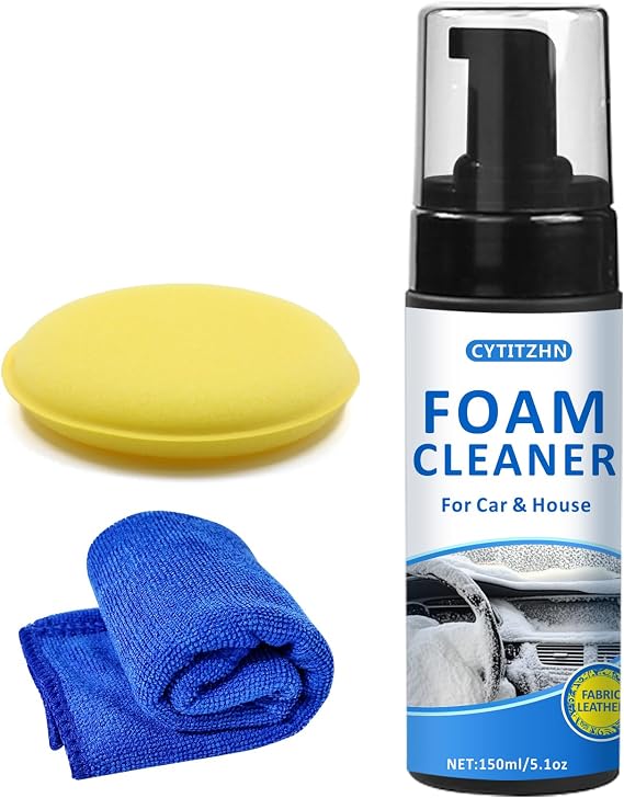 Multipurpose Car Interior Foam Cleaner for Seats, Carpets & Dashboard Deep Cleaning Formula for Fabric, Leather, Plastic Surfaces | Car Detailing Kit & Upholstery Cleaner (5.1Oz/150ML)