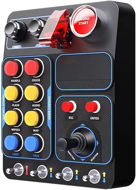 Uqezagpa CB1 Programmable Button Controller Race Emulator Cental Control Box Realistic Race Simulation and Immersive Game Programmable