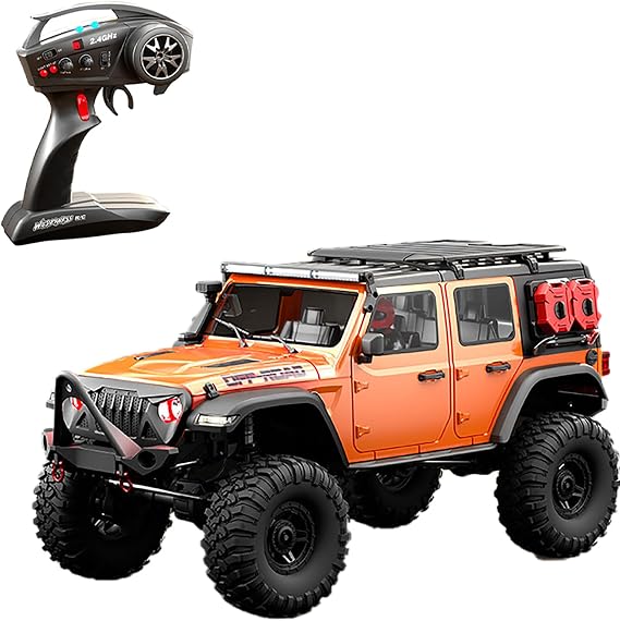 RC Off-Road Car Off-Road Jeep 1/10 RC Car 1:10 RC Remote Control Car SUV Climbing Car High Speed & Low Speed Deflock Large Truck Model 4WD with LED Lights Remote Control 4WD Vehicle Powerful 550 Motor